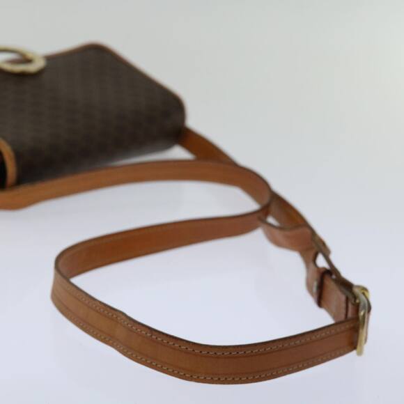 CELINE Macadam Canvas Shoulder Bag Pvc Brown - Picture 7 of 12